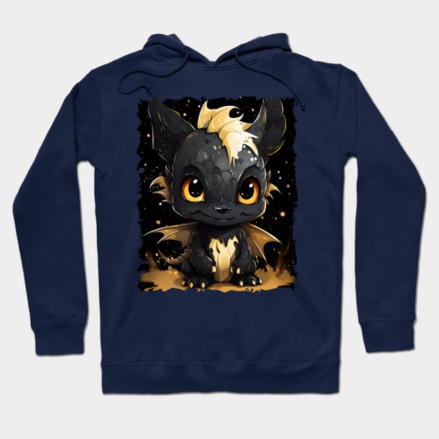 Cute Baby Dragon - Golden Baby Dragon Hoodie by ArtisticCorner